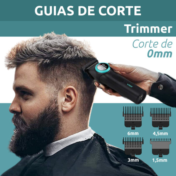 Combo Barbería Vgr Clipper V-001 + Afeitadora V-377 + V-977 Rojo - Image 6