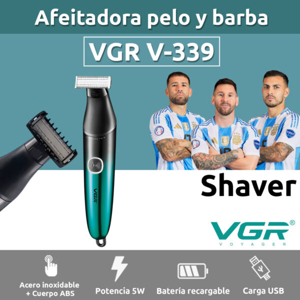 Afeitadora Electrica Shaver Rasuradora Vgr V-339 Usb Ipx7 - Image 2