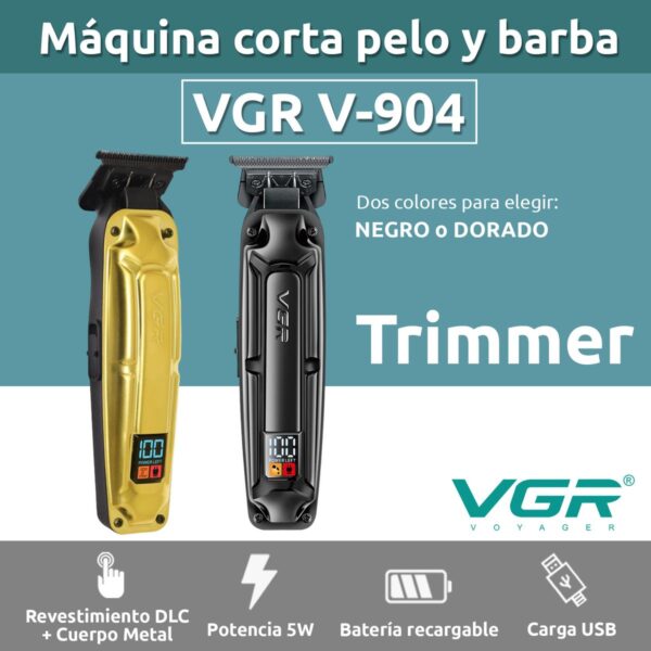 Máquina Trimmer Profesional VGR V-904 Metal Motor Brushless - Image 2