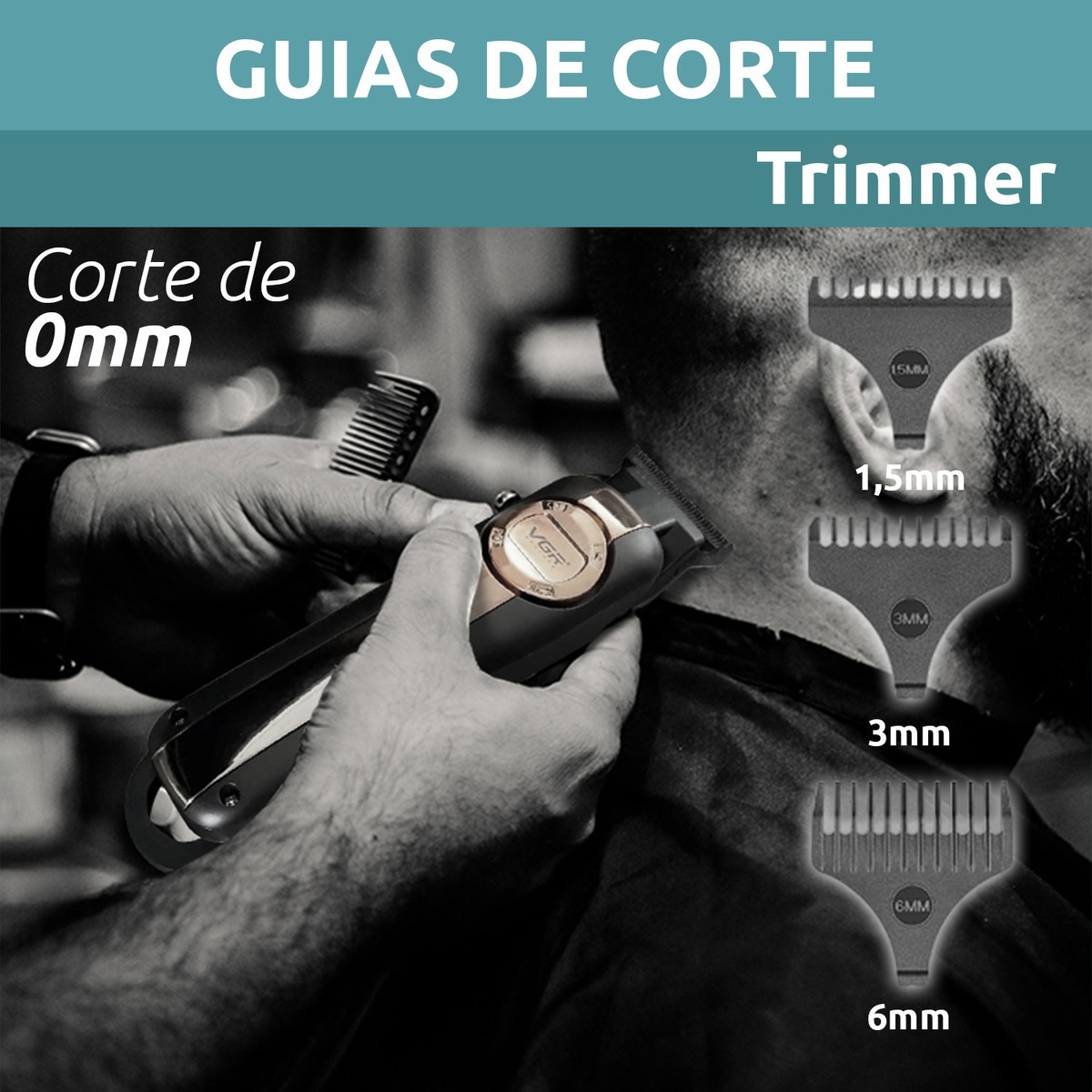 Máquina Patillera Trimmer Corta Pelo VGR V-941 Usb Turbo - Image 5