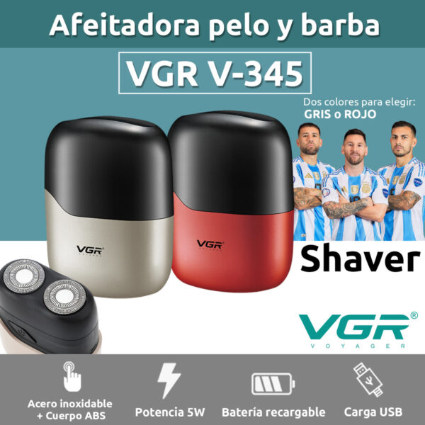 Afeitadora Eléctrica Portatil Vgr V-345 Usb Ipx7 Waterproof - Image 2