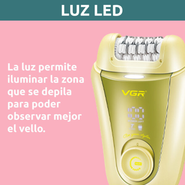 Depiladora Eléctrica Afeitadora 2 En 1 Vgr V-758 Turbo Usb - Image 6