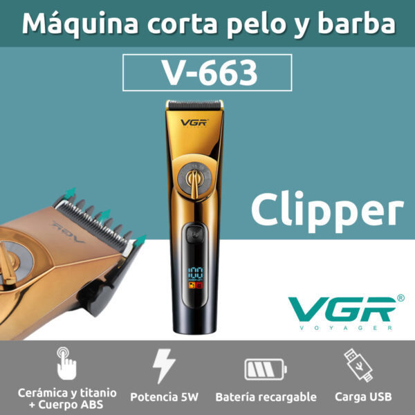 Máquina de Corte Profesional VGR V-663 Cerámica Usb IPX6 - Image 2