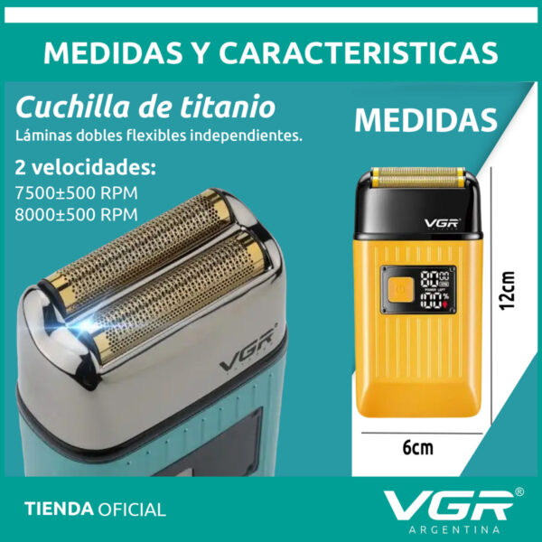 Repuesto Cuchilla Afeitadora Eléctrica VGR V-357 Patillera - Dorado VGR - Image 7