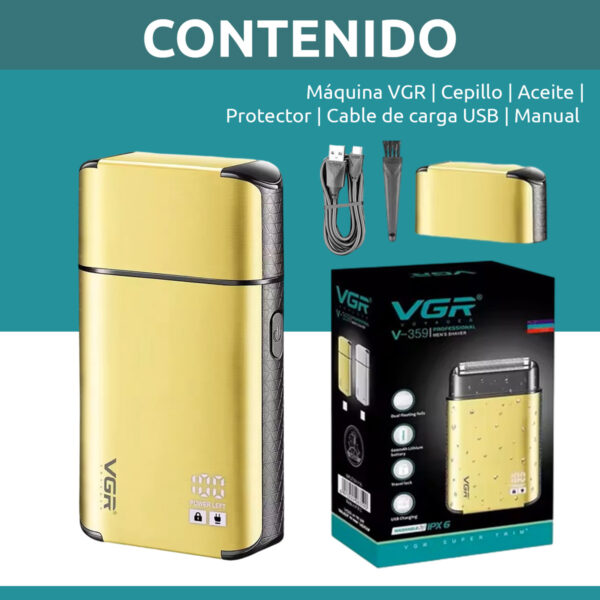 Rasuradora Eléctrica VGR V-359 titanio 8000rpm Ideal Viaje - Image 8
