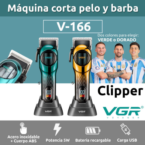 Cortadora de Pelo Profesional Inalambrica VGR V-166 Usb AFA - Image 2