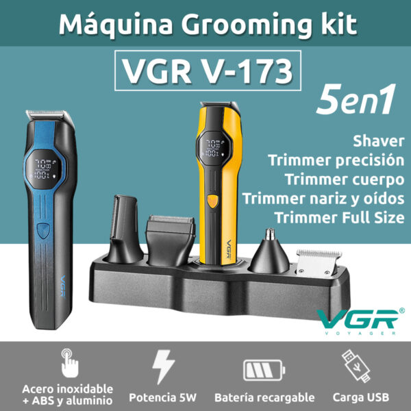 Grooming Kit Completo Profesional 13 En 1 Vgr V-173 Ipx7 - Image 2