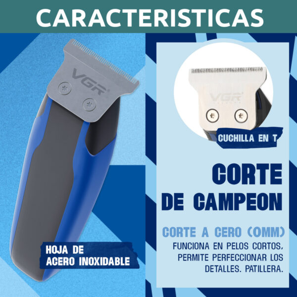 Máquina Trimmer usb VGR V-999 Afa Argentina azul Oficial - Image 7