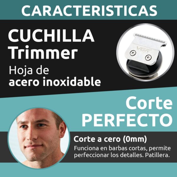 Máquina Trimmer Profesional VGR V-962 Metal Usb Corta Pelo 0 - Image 6