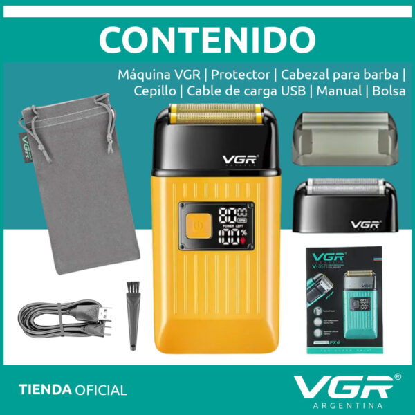 Afeitadora Eléctrica VGR V-357 Patillera 2en1 Impermeable Verde - Image 8
