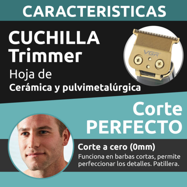 Máquina Trimmer Profesional VGR V-979 Usb 5 Peines Cerámica - Image 6