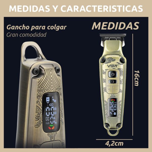 Máquina Patillera Trimmer VGR V-901 Metal Regula Velocidad - Image 7
