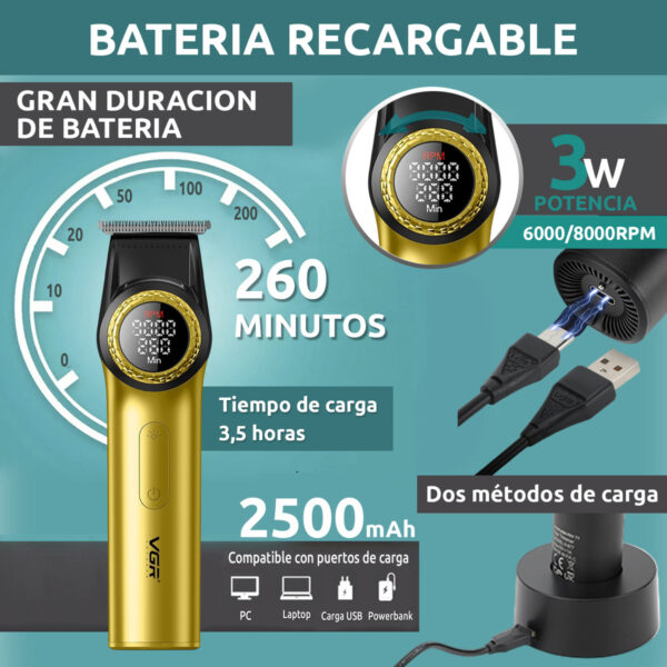 Combo Vgr Profesional Clipper V-001 Motor Bldc Trimmer V-977 - Image 5