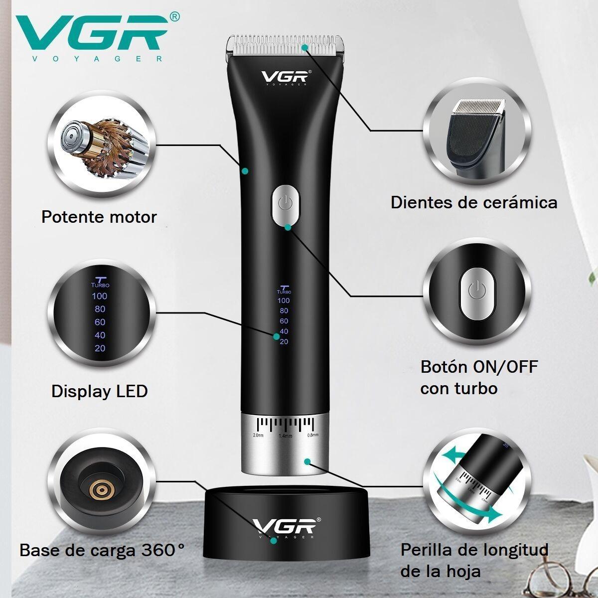 Maquina Corta Pelo Profesional Barba Clipper VGR V85 Recargable - Image 7