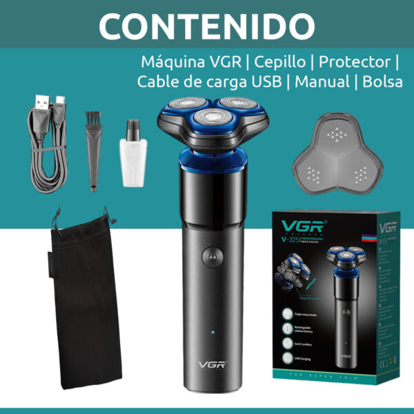 Afeitadora Eléctrica Hombre Shaver VGR V-325 Recargable - Image 8