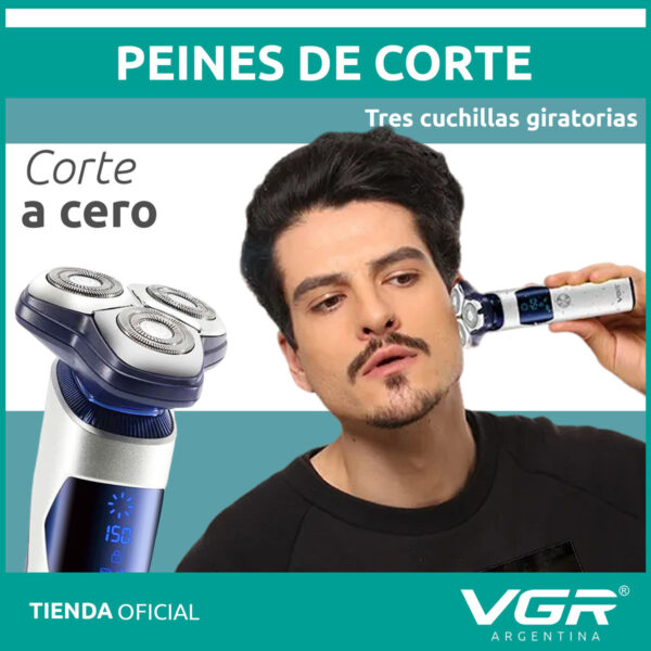Afeitadora Eléctrica Hombre Shaver VGR V-328 Impermeable Blanco - Image 5