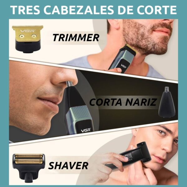 Repuesto Máquina Corta Pelo Grooming 3 en 1 Vgr V-366 Turbo - Image 5