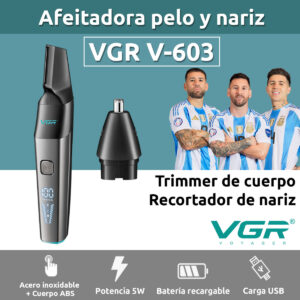 Trimmer Nariz Oído Corporal Nasal 2en11 Vgr V-603 Turbo Ipx5