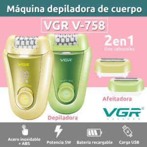 Depiladora Eléctrica Afeitadora 2 En 1 Vgr V-758 Turbo Usb