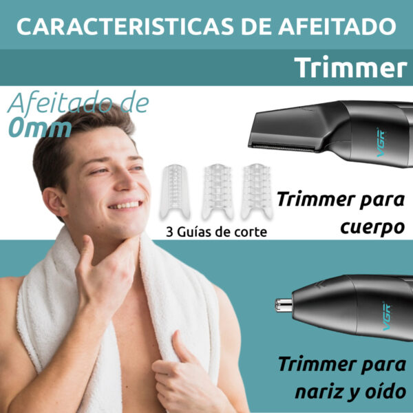 Trimmer Nariz Oído Corporal Nasal 2en11 Vgr V-603 Turbo Ipx5 - Image 5