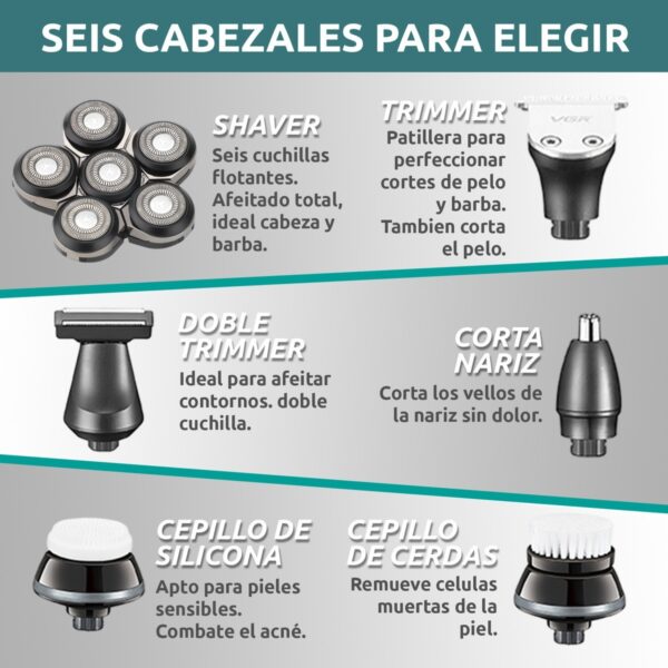 Repuesto Máquina Cortar Pelo Barba Vgr V-394 Grooming 7en1 - Image 5
