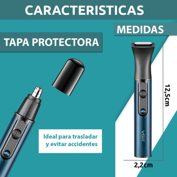 Máquina Trimmer Nariz Oído Patillera 2 En 1 Vgr V-626 Usb - Image 7