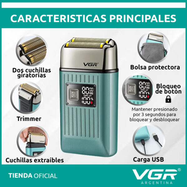 Repuesto Cuchilla Afeitadora Eléctrica VGR V-357 Patillera - Dorado VGR - Image 4