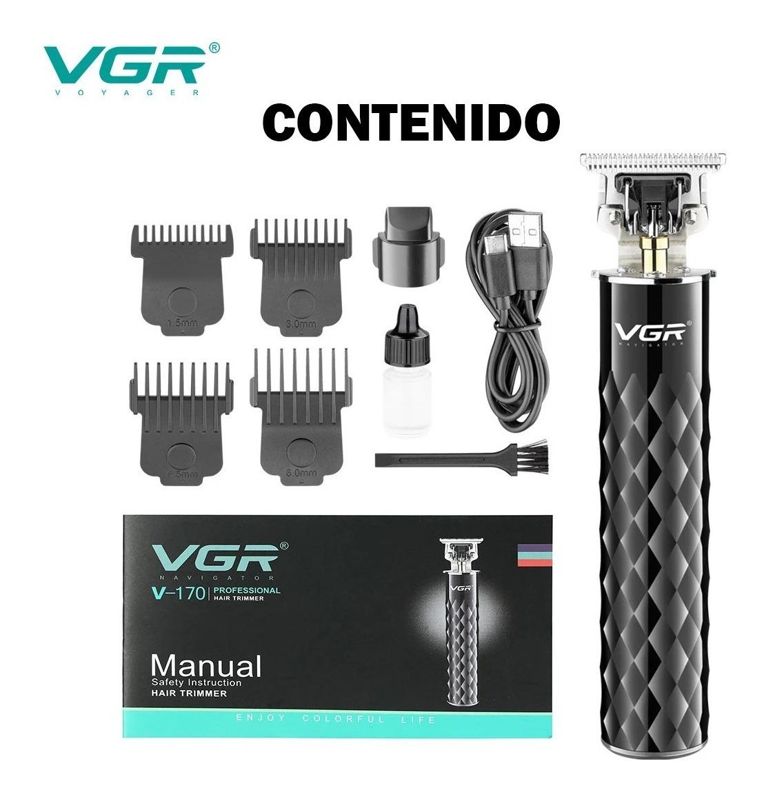 Maquina Corta Pelo Barba Calvo Trimmer VGR V-170 Recargable Usb - Image 9
