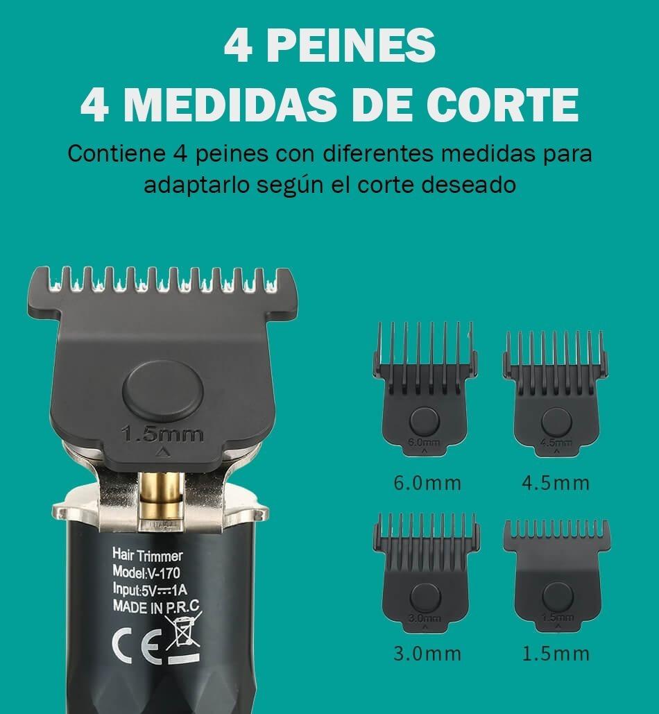 Maquina Corta Pelo Barba Calvo Trimmer VGR V-170 Recargable Usb - Image 3