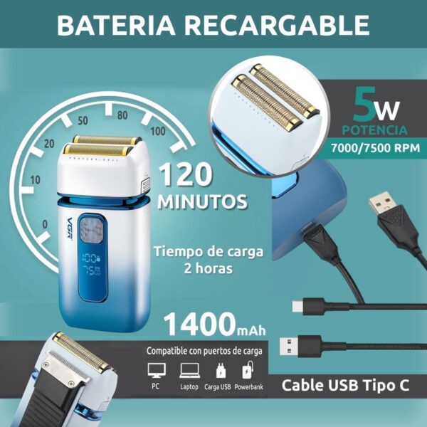 Repuesto Afeitadora Eléctrica 2en1 Vgr V-362 Afa Argentina - Image 3