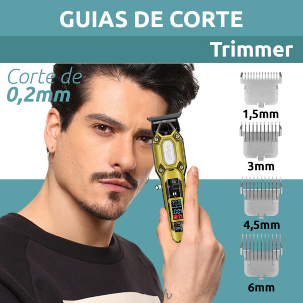 Combo Vgr Maquina Corte Pelo V-600 + Trimmer V-900 7000rpm - Image 6
