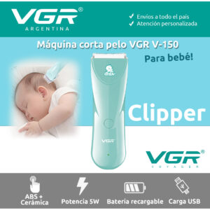 Máquina de Cortar Pelo Para Bebés Niños VGR V-150 Cerámica Verde Agua