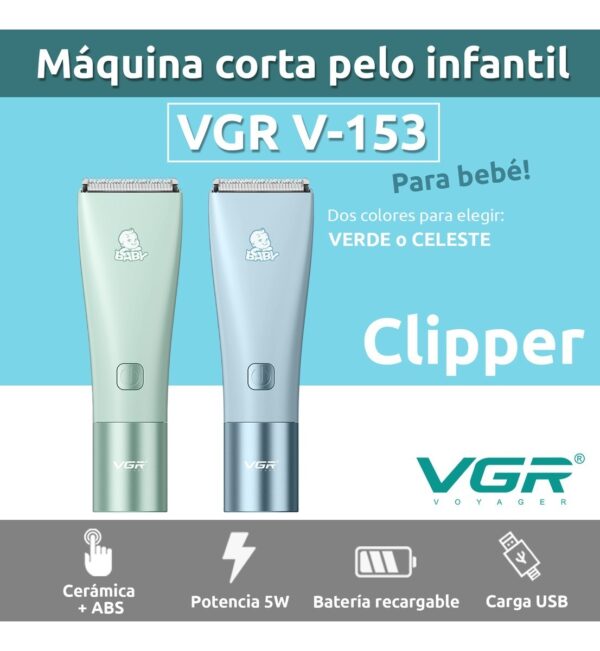 Máquina Cortar Pelo Bebés VGR V-153 Cerámica Silenciosa IPX7 - Image 2