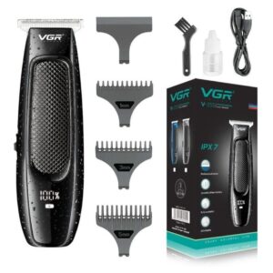 Maquina Corta Pelo Trimmer VGR V-255 Recargable Impermeable Display – Negro