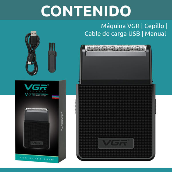 Afeitadora Eléctrica Hombre Portatil 2en1 Trimmer VGR V-376 - Image 8