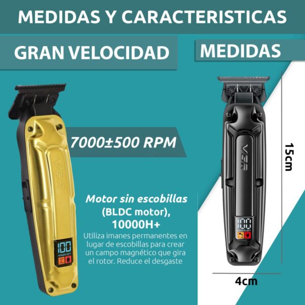 Máquina Trimmer Profesional VGR V-904 Metal Motor Brushless - Image 7