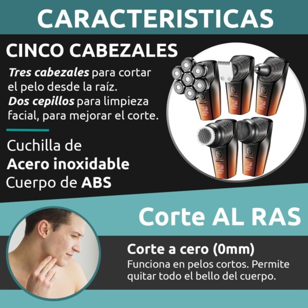 Grooming Set Afeitadora Electrica Hombre VGR V-327 5en1 IPX7 AFA - Image 6