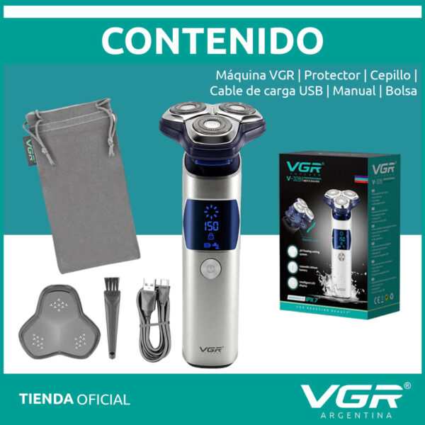 Afeitadora Eléctrica Hombre Shaver VGR V-328 Impermeable Blanco - Image 8