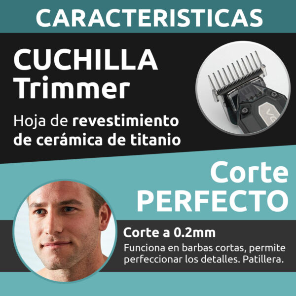 Combo Vgr Maquina Corte Pelo V-600 + Trimmer V-900 7000rpm - Image 9