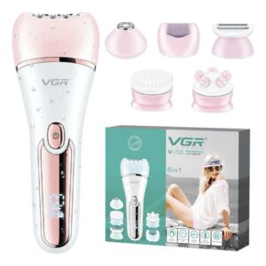Depiladora Eléctrica Mujer Facial 6 en 1 VGR V-733 Usb IPX7