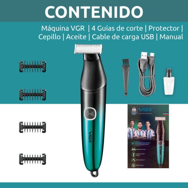 Afeitadora Electrica Shaver Rasuradora Vgr V-339 Usb Ipx7 - Image 8