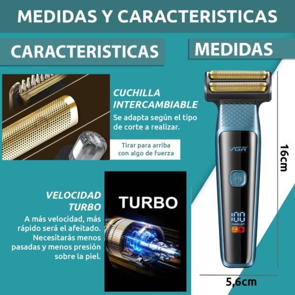 Repuesto Máquina Corta Pelo Grooming 3 en 1 Vgr V-366 Turbo - Image 7