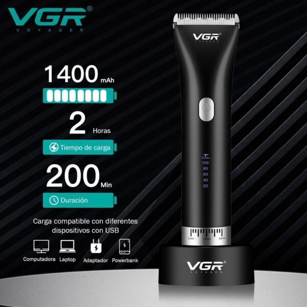 Maquina Corta Pelo Profesional Barba Clipper VGR V85 Recargable - Image 5