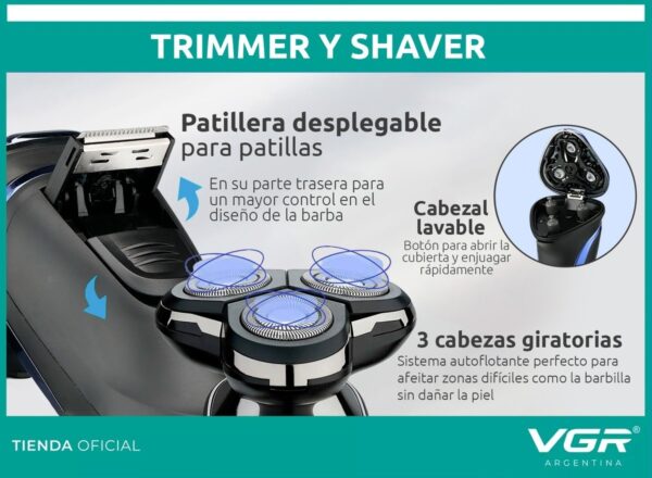 Repuesto Afeitadora Electrica Shaver Vgr V-306 Rasuradora - Image 6