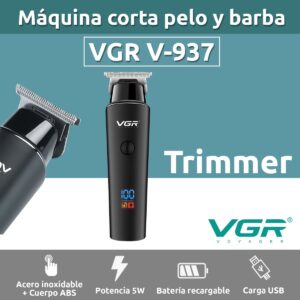 Máquina Patillera Corta Pelo VGR V-937 Usb Argentina AFA