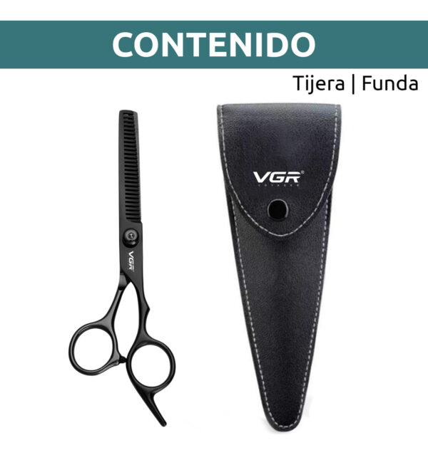 Tijera Barbería Para Pulir Entresacar Profesional Vgr Funda - Image 8