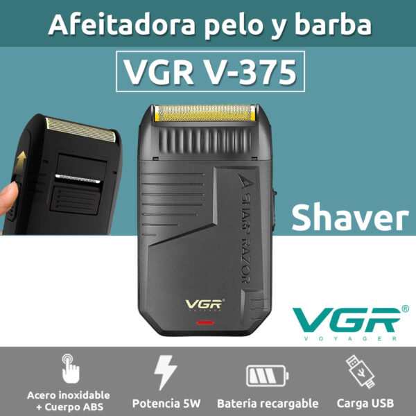 Máquina Afeitar shaver Eléctrica 2en1 Patillera VGR V-375 - Image 2