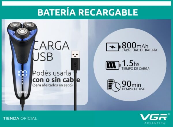 Repuesto Afeitadora Electrica Shaver Vgr V-306 Rasuradora - Image 5