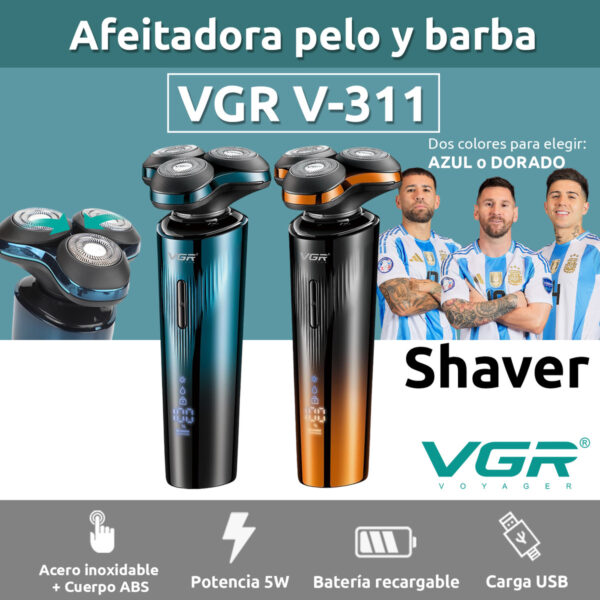 Afeitadora Eléctrica Hombre shaver VGR V-311 AFA recargable - Image 2