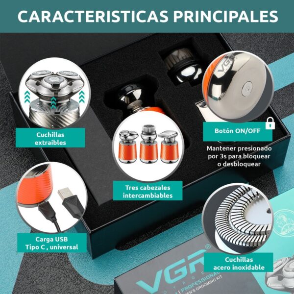 Repuesto Afeitadora Eléctrica Grooming Kit 3en1 VGR V-391 - Image 4